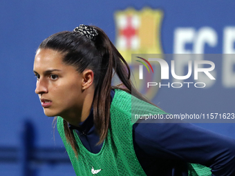 Francisca Nazareth plays during the match between FC Barcelona Women and Real Sociedad Women, corresponding to week 2 of the Liga F, at the...