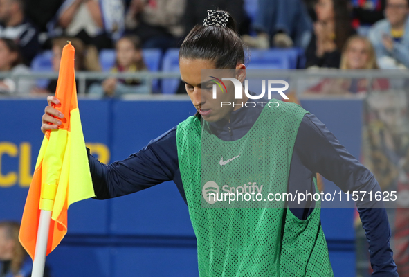 Francisca Nazareth plays during the match between FC Barcelona Women and Real Sociedad Women, corresponding to week 2 of the Liga F, at the...