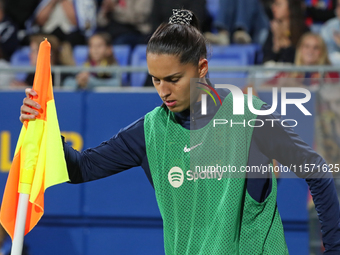 Francisca Nazareth plays during the match between FC Barcelona Women and Real Sociedad Women, corresponding to week 2 of the Liga F, at the...