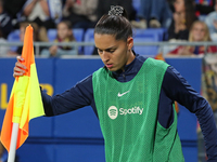 Francisca Nazareth plays during the match between FC Barcelona Women and Real Sociedad Women, corresponding to week 2 of the Liga F, at the...