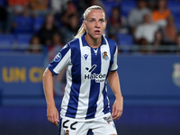 Klara Cahynova plays during the match between FC Barcelona Women and Real Sociedad Women, corresponding to week 2 of the Liga F, at the Joha...