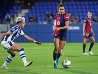 Francisca Nazareth and Lucia Pardo play during the match between FC Barcelona Women and Real Sociedad Women, corresponding to week 2 of the...