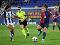 Claudia Pina and Andreia Jacinto play during the match between FC Barcelona Women and Real Sociedad Women, corresponding to week 2 of the Li...