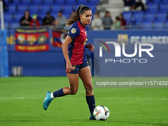 Francisca Nazareth plays during the match between FC Barcelona Women and Real Sociedad Women, corresponding to week 2 of the Liga F, at the...