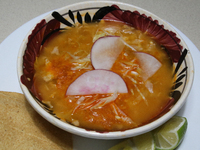 A plate of Pozole is seen on the eve of the national holidays in Mexico City, Mexico, on September 12, 2024. This dish is one of the most re...