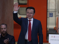 Zhang Run, His Excellency Ambassador of the People's Republic of China in Mexico, accompanies Marti Batres, head of the Mexico City governme...