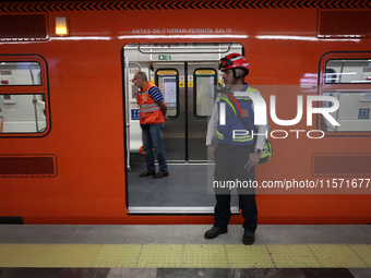 View inside Balderas station in Mexico City, Mexico, on September 13, 2024, during the reopening of the Isabel La Catolica and Balderas stat...