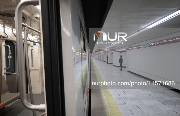 View inside Balderas station in Mexico City, Mexico, on September 13, 2024, during the reopening of the Isabel La Catolica and Balderas stat...