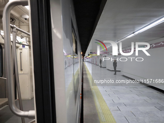 View inside Balderas station in Mexico City, Mexico, on September 13, 2024, during the reopening of the Isabel La Catolica and Balderas stat...