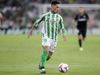 Chimy Avila of Real Betis runs with the ball during the La Liga EA Sports match between Real Betis and CD Leganes at Benito Villamarin in Se...