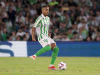 Natan Bernardo de Souza of Real Betis passes the ball during the La Liga EA Sports match between Real Betis and CD Leganes at Benito Villama...