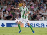 Diego Llorente of Real Betis controls the ball during the La Liga EA Sports match between Real Betis and CD Leganes at Benito Villamarin in...