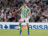 Diego Llorente of Real Betis controls the ball during the La Liga EA Sports match between Real Betis and CD Leganes at Benito Villamarin in...