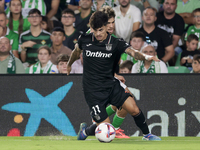 Juan Cruz of CD Leganes controls the ball during the La Liga EA Sports match between Real Betis and CD Leganes at Benito Villamarin in Sevil...