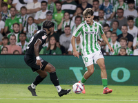 Ez Abde of Real Betis runs with the ball during the La Liga EA Sports match between Real Betis and CD Leganes at Benito Villamarin in Sevill...