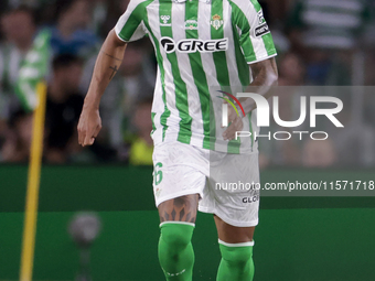 Natan Bernardo de Souza of Real Betis passes the ball during the La Liga EA Sports match between Real Betis and CD Leganes at Benito Villama...