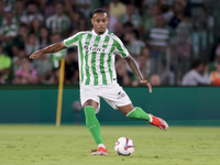 Natan Bernardo de Souza of Real Betis passes the ball during the La Liga EA Sports match between Real Betis and CD Leganes at Benito Villama...