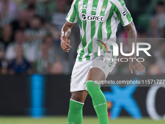 Natan Bernardo de Souza of Real Betis controls the ball during the La Liga EA Sports match between Real Betis and CD Leganes at Benito Villa...