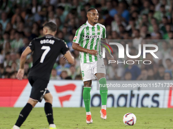 Natan Bernardo de Souza of Real Betis controls the ball during the La Liga EA Sports match between Real Betis and CD Leganes at Benito Villa...