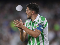 Pablo Fornals of Real Betis shows appreciation to fans during the La Liga EA Sports match between Real Betis and CD Leganes at Benito Villam...