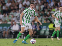 Sergi Altimira of Real Betis runs with the ball during the La Liga EA Sports match between Real Betis and CD Leganes at Benito Villamarin in...