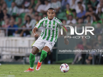 Natan Bernardo de Souza of Real Betis runs with the ball during the La Liga EA Sports match between Real Betis and CD Leganes at Benito Vill...