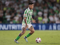 Chimy Avila of Real Betis runs with the ball during the La Liga EA Sports match between Real Betis and CD Leganes at Benito Villamarin in Se...