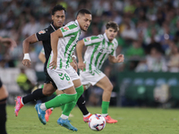 Vitor Roque of Real Betis runs with the ball during the La Liga EA Sports match between Real Betis and CD Leganes at Benito Villamarin in Se...