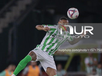 Natan Bernardo de Souza of Real Betis controls the ball during the La Liga EA Sports match between Real Betis and CD Leganes at Benito Villa...