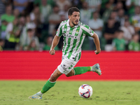 Pablo Fornals of Real Betis runs with the ball during the La Liga EA Sports match between Real Betis and CD Leganes at Benito Villamarin in...