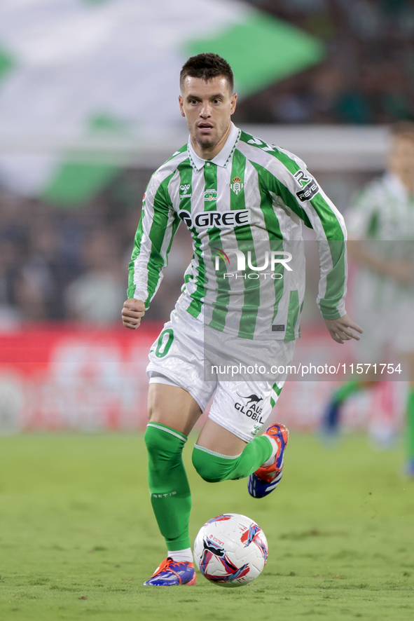 Giovani Lo Celso of Real Betis runs with the ball during the La Liga EA Sports match between Real Betis and CD Leganes at Benito Villamarin...