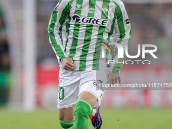 Giovani Lo Celso of Real Betis runs with the ball during the La Liga EA Sports match between Real Betis and CD Leganes at Benito Villamarin...