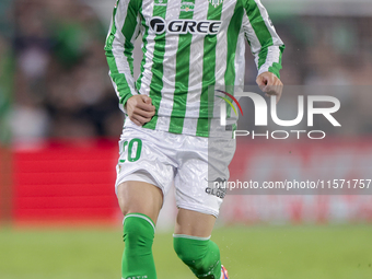 Giovani Lo Celso of Real Betis runs with the ball during the La Liga EA Sports match between Real Betis and CD Leganes at Benito Villamarin...