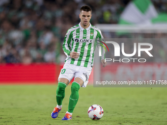 Giovani Lo Celso of Real Betis runs with the ball during the La Liga EA Sports match between Real Betis and CD Leganes at Benito Villamarin...