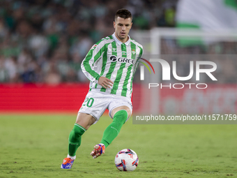 Giovani Lo Celso of Real Betis controls the ball during the La Liga EA Sports match between Real Betis and CD Leganes at Benito Villamarin i...