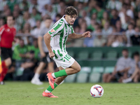 Ez Abde of Real Betis runs with the ball during the La Liga EA Sports match between Real Betis and CD Leganes at Benito Villamarin in Sevill...