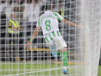 Vitor Roque of Real Betis celebrates a goal during the La Liga EA Sports match between Real Betis and CD Leganes at Benito Villamarin in Sev...