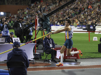 Armand Duplantis of Sweden competes in the Men's Pole Vault during the Wanda Diamond League 2024 final event, an athletics meeting. Armand G...