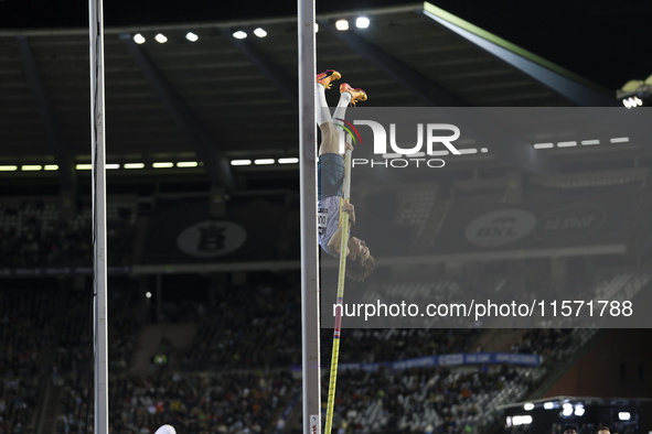 Armand Duplantis of Sweden competes in the Men's Pole Vault during the Wanda Diamond League 2024 final event, an athletics meeting. Armand G...