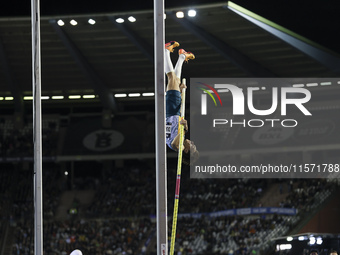 Armand Duplantis of Sweden competes in the Men's Pole Vault during the Wanda Diamond League 2024 final event, an athletics meeting. Armand G...