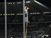 Armand Duplantis of Sweden competes in the Men's Pole Vault during the Wanda Diamond League 2024 final event, an athletics meeting. Armand G...