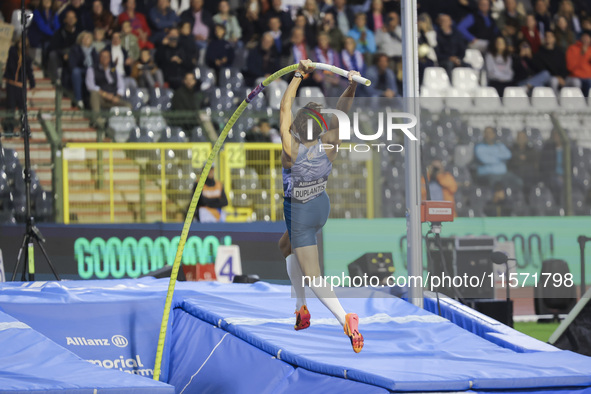 Armand Duplantis of Sweden competes in the Men's Pole Vault during the Wanda Diamond League 2024 final event, an athletics meeting. Armand G...