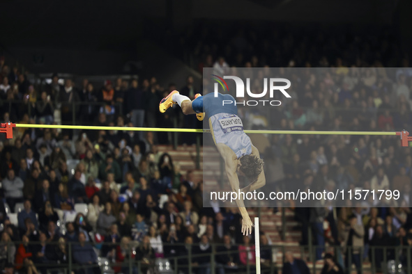 Armand Duplantis of Sweden competes in the Men's Pole Vault during the Wanda Diamond League 2024 final event, an athletics meeting. Armand G...