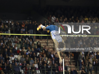 Armand Duplantis of Sweden competes in the Men's Pole Vault during the Wanda Diamond League 2024 final event, an athletics meeting. Armand G...