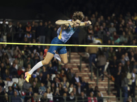 Armand Duplantis of Sweden competes in the Men's Pole Vault during the Wanda Diamond League 2024 final event, an athletics meeting. Armand G...