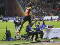 Tajay Gayle of Jamaica competes in Men's Long Jump during the Wanda Diamond League 2024 final event, an athletics meeting. The Jamaican long...