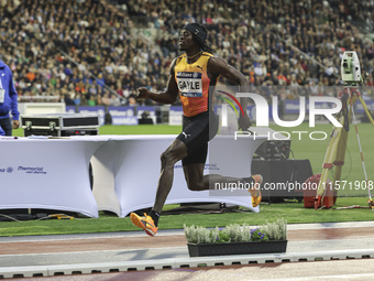 Tajay Gayle of Jamaica competes in Men's Long Jump during the Wanda Diamond League 2024 final event, an athletics meeting. The Jamaican long...