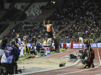 Tajay Gayle of Jamaica competes in Men's Long Jump during the Wanda Diamond League 2024 final event, an athletics meeting. The Jamaican long...