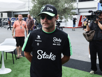 Valtteri Bottas of Kick Sauber before first practice ahead of the Formula 1 Grand Prix of Azerbaijan at Baku City Circuit in Baku, Azerbaija...