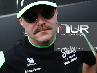 Valtteri Bottas of Kick Sauber before first practice ahead of the Formula 1 Grand Prix of Azerbaijan at Baku City Circuit in Baku, Azerbaija...